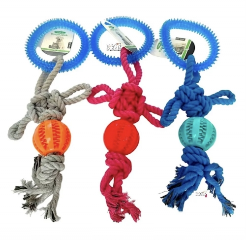 JUTALOMFALATOS KÖTÉLJÁTÉK LABDÁVAL KUTYÁKNAK