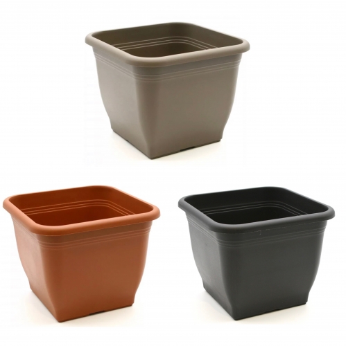 NÉGYSZÖGLETES  MŰANYAG VIRÁG CSERÉP - 14 CM