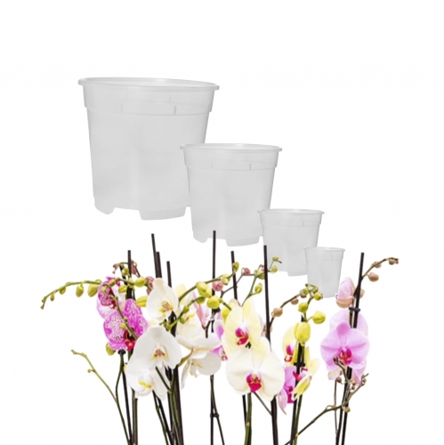 ÁTLÁTSZÓ MŰANYAG ORCHIDEA CSERÉP - 15 CM