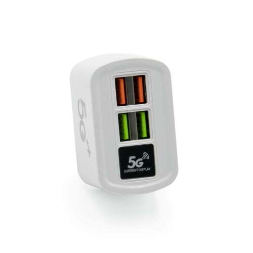 4 RÉSZES  HÁLÓZATI USB GYORSTÖLTŐ ADAPTER-  3,1 A  5G